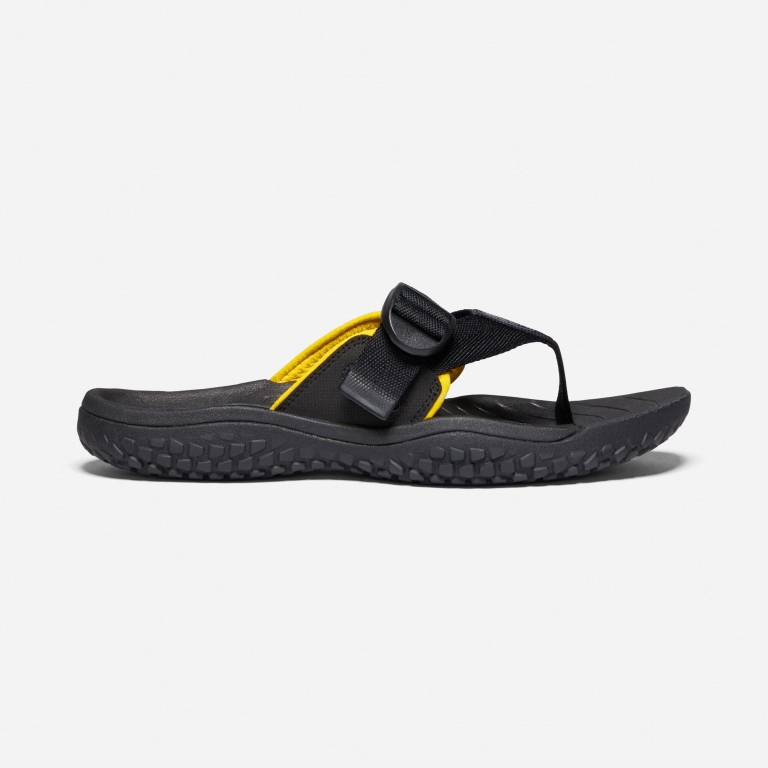 Keen SOLR Toe Post Flip Flops - Men's Black Gold Sandals